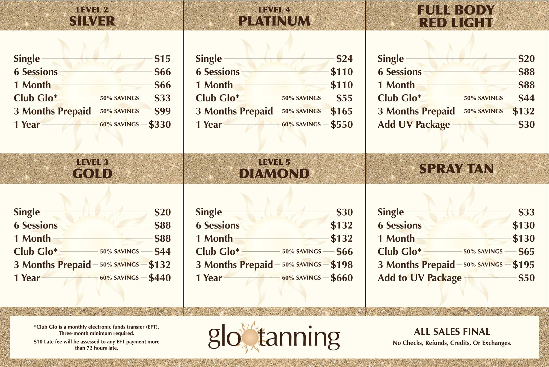 Glo Tanning pricing